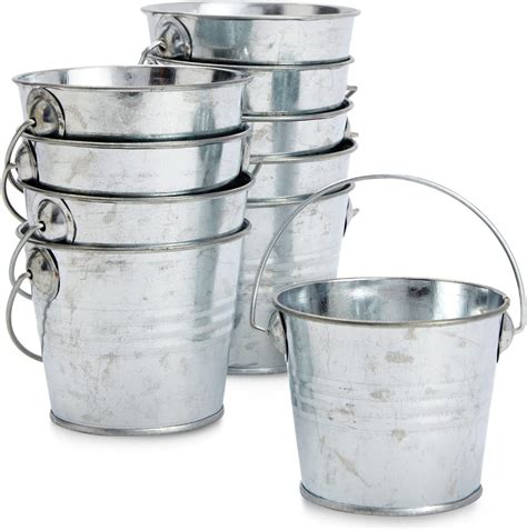 galvanized steel box crafting small|Amazon.com: Mini Galvanized Buckets.